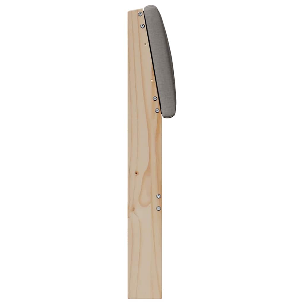 Polstret sengegavl Gråbrun 160 cm Massiv fyrretræ