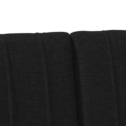 Polstret sengegavl Sort 150 cm Massiv fyrretræ