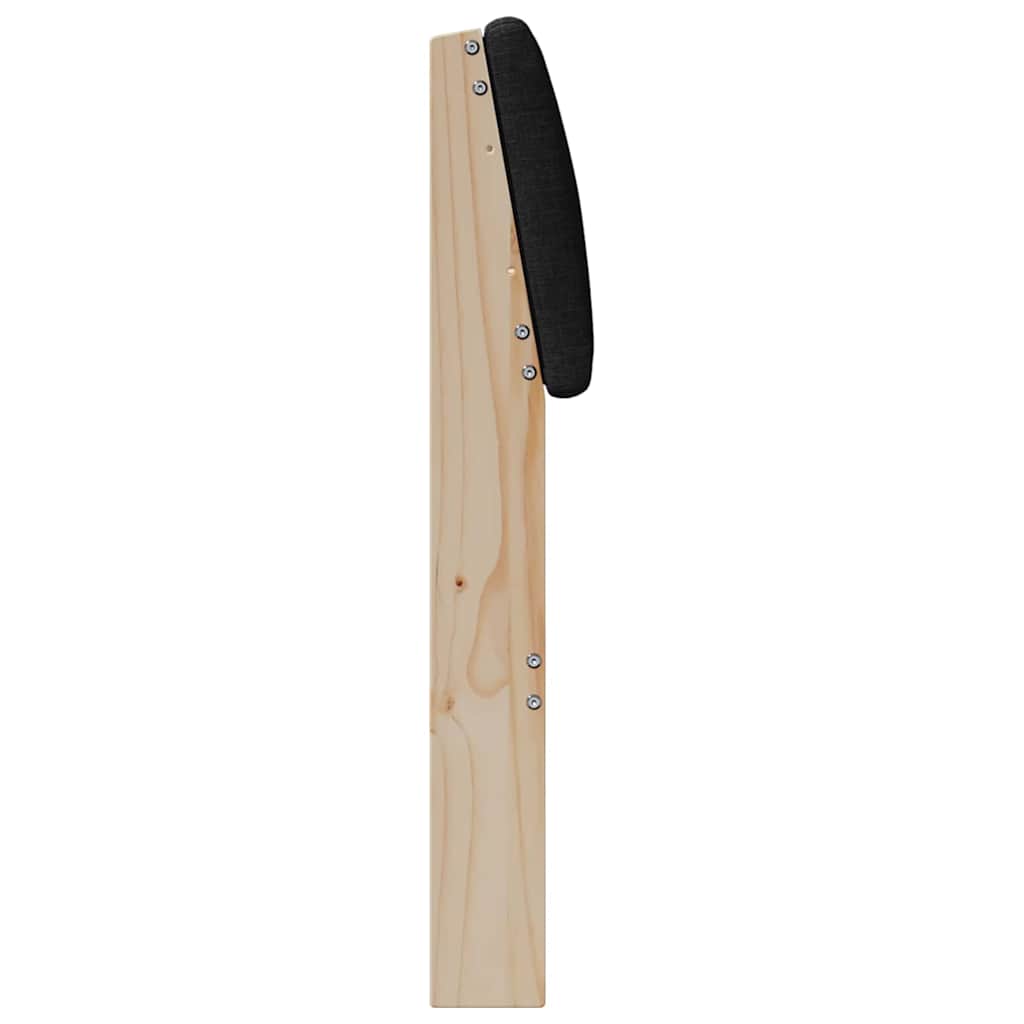 Polstret sengegavl Sort 150 cm Massiv fyrretræ