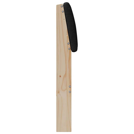 Polstret sengegavl Sort 140 cm Massiv fyrretræ
