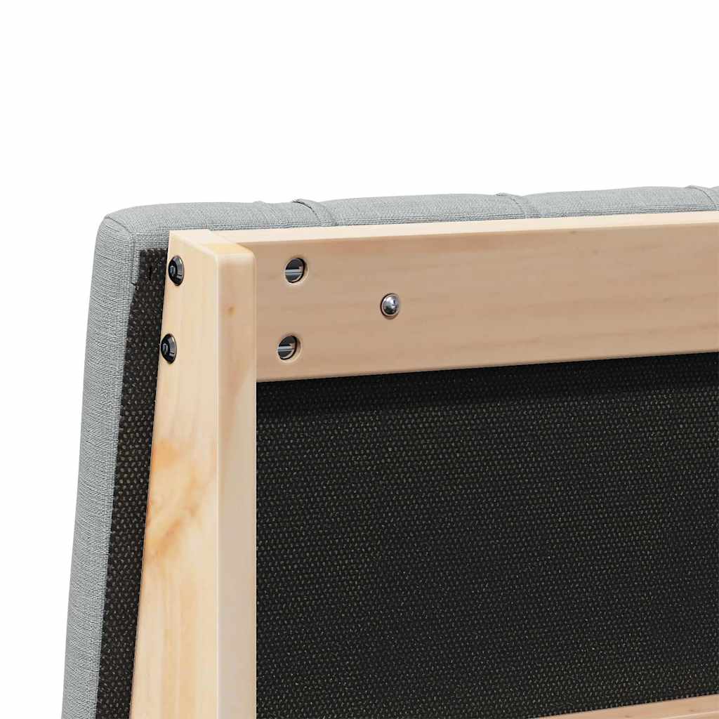 Polstret sengegavl Lysegrå 100 cm Massiv fyrretræ