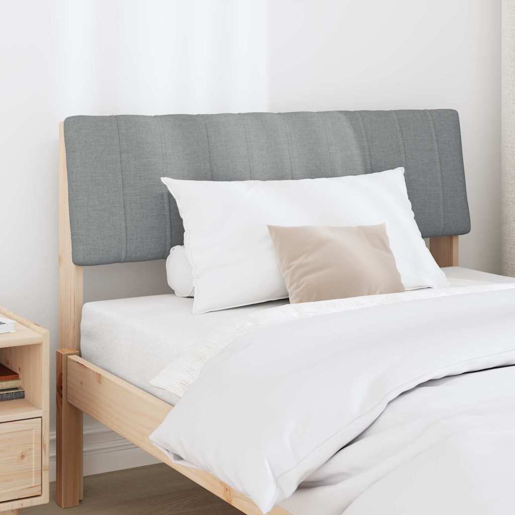 Polstret sengegavl Lysegrå 100 cm Massiv fyrretræ