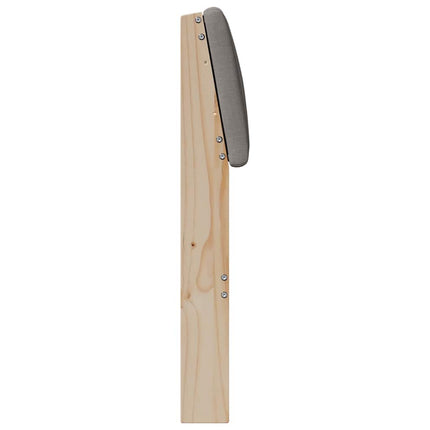 Polstret sengegavl Gråbrun 75 cm Massiv fyrretræ