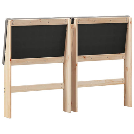 Polstret sengegavl Gråbrun 150 cm Massiv fyrretræ