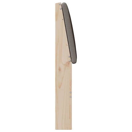 Polstret sengegavl Gråbrun 140 cm Massiv fyrretræ