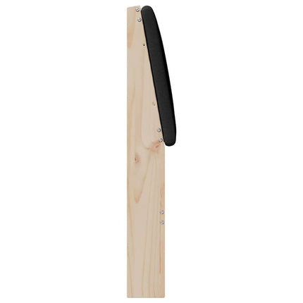 Polstret sengegavl Sort 135 cm Massiv fyrretræ