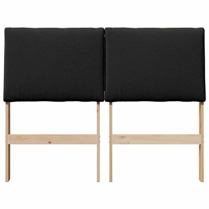 Polstret sengegavl Sort 120 cm Massiv fyrretræ