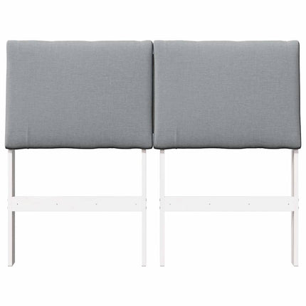 Polstret sengegavl Lysegrå 120 cm Massiv fyrretræ