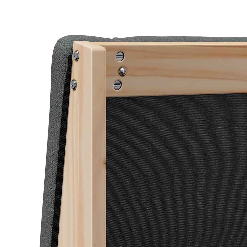 Polstret sengegavl Mørkegrå 90 cm Massiv fyrretræ