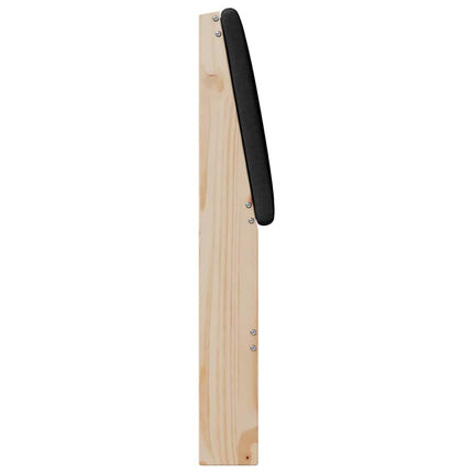 Polstret sengegavl Sort 80 cm Massiv fyrretræ