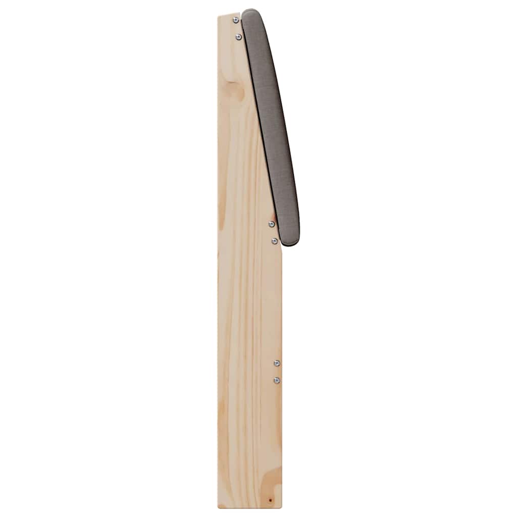 Polstret sengegavl Gråbrun 80 cm Massiv fyrretræ