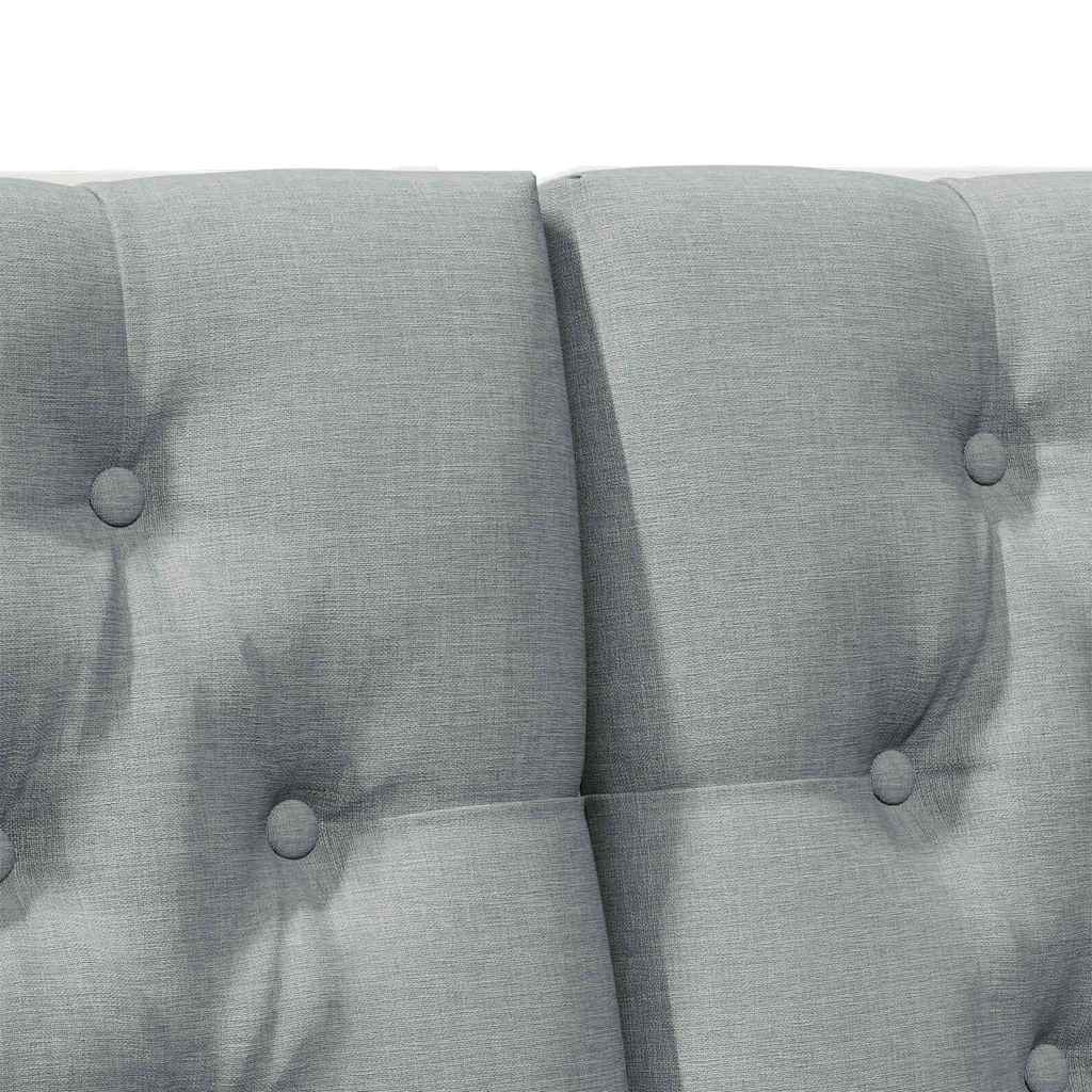 Polstret sengegavl Lysegrå 200 cm Massiv fyrretræ