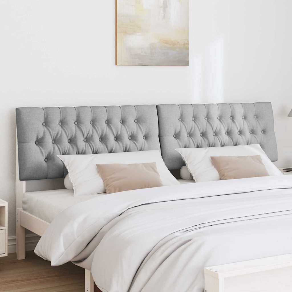 Polstret sengegavl Lysegrå 200 cm Massiv fyrretræ