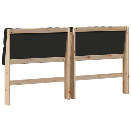 Polstret sengegavl Sort 180 cm Massiv fyrretræ