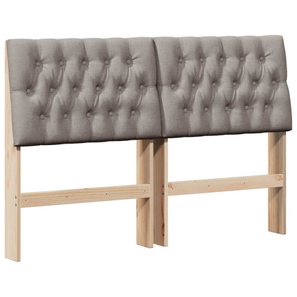 Polstret sengegavl Gråbrun 150 cm Massiv fyrretræ