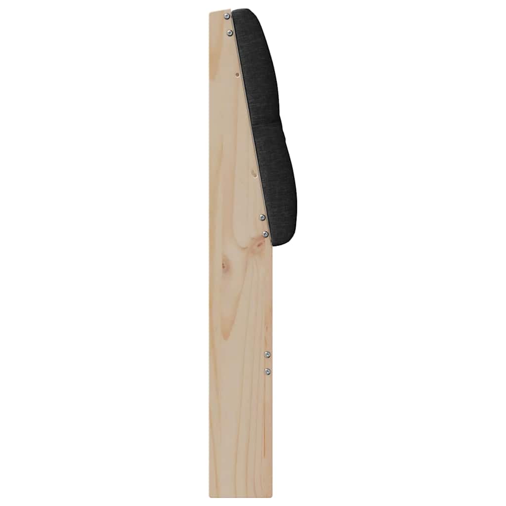 Polstret sengegavl Sort 140 cm Massiv fyrretræ