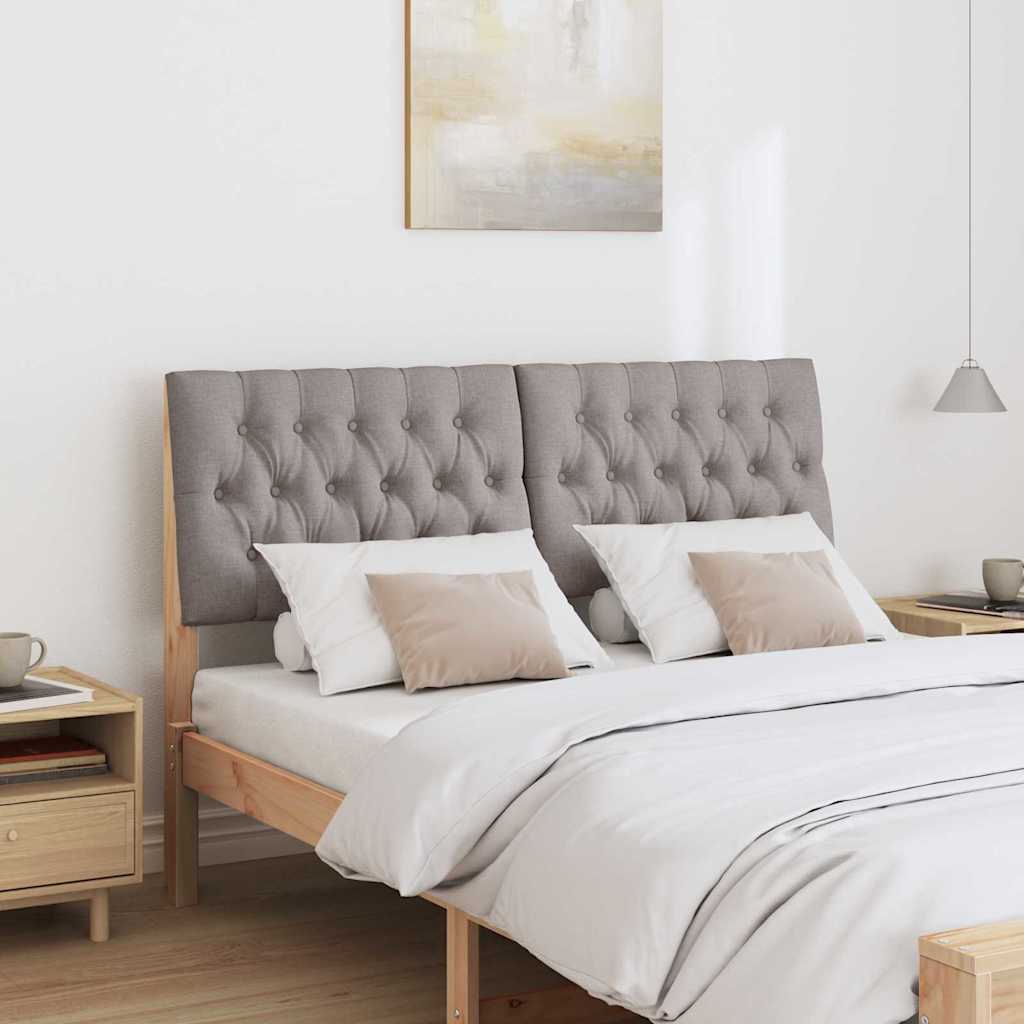 Polstret sengegavl Gråbrun 140 cm Massiv fyrretræ
