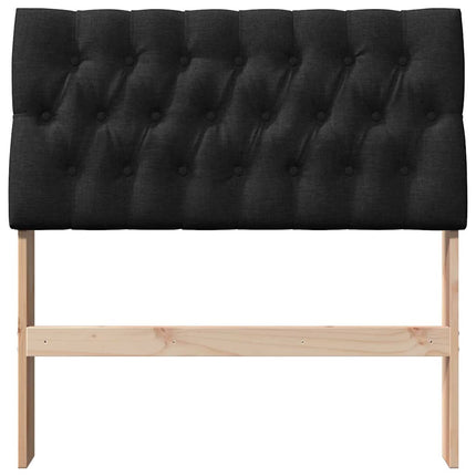 Polstret sengegavl Sort 90 cm Massiv fyrretræ