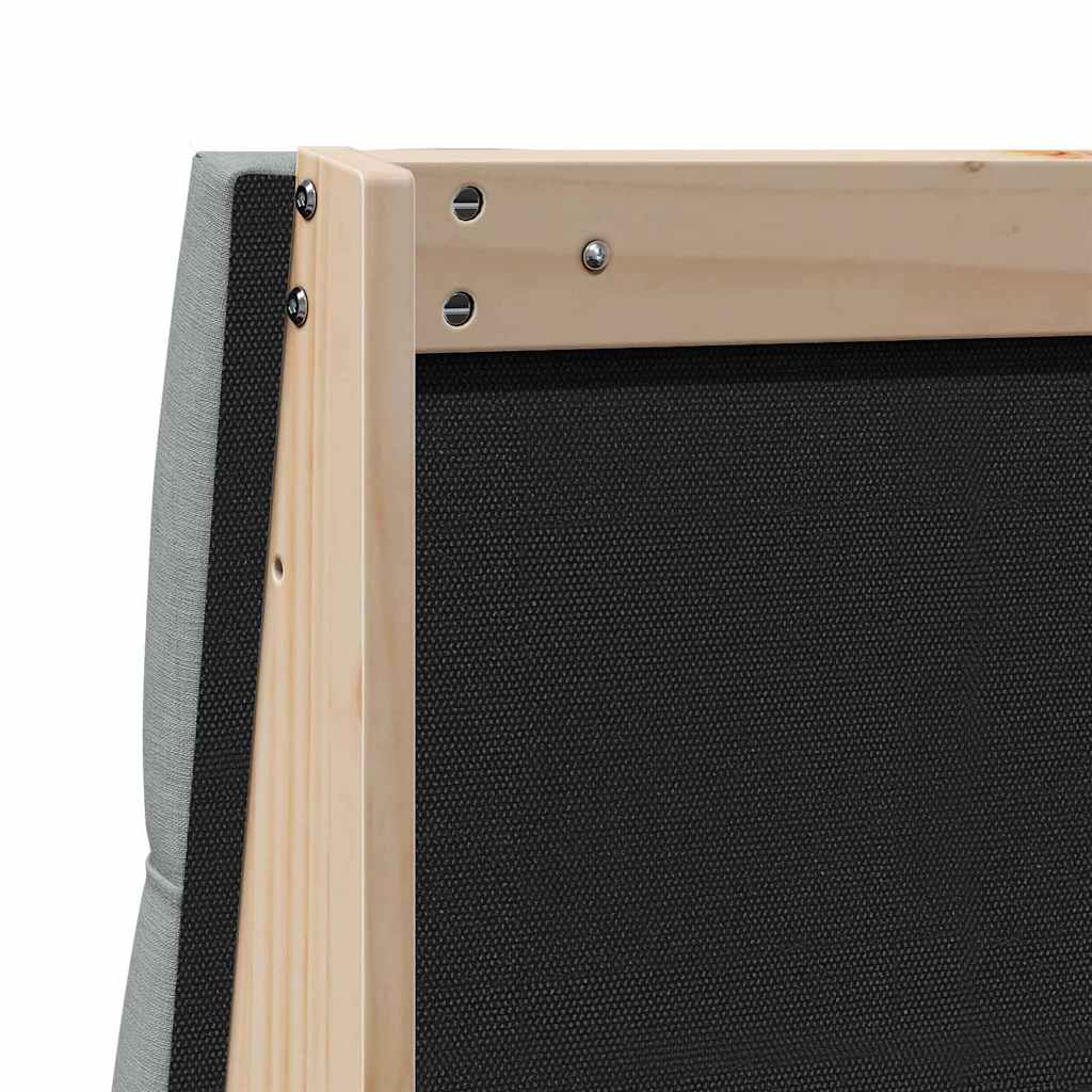 Polstret sengegavl Lysegrå 80 cm Massiv fyrretræ