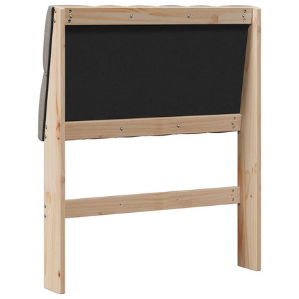 Polstret sengegavl Gråbrun 75 cm Massiv fyrretræ