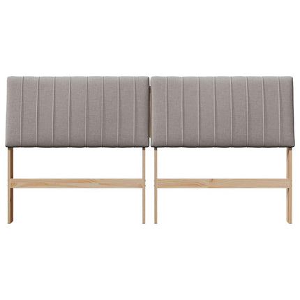 Polstret sengegavl Gråbrun 180 cm Massiv fyrretræ