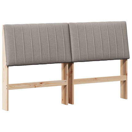 Polstret sengegavl Gråbrun 160 cm Massiv fyrretræ