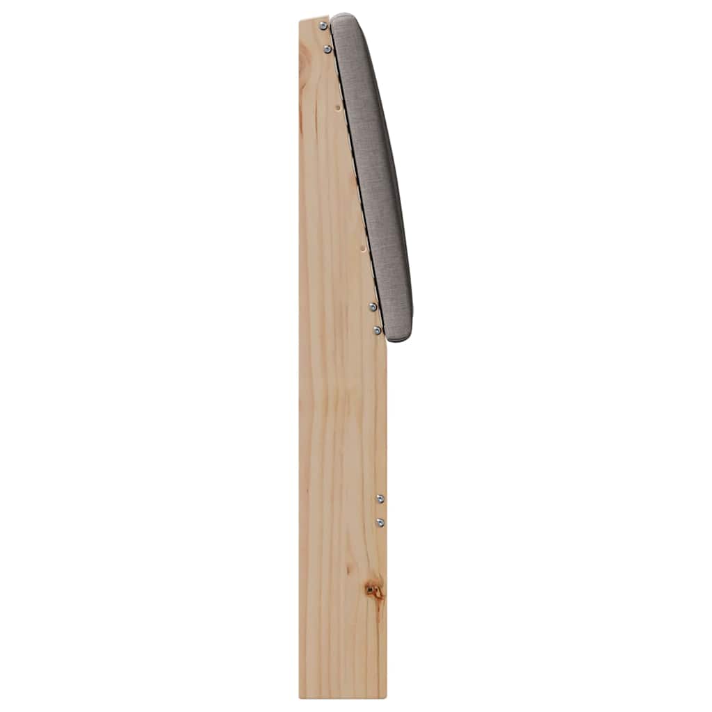 Polstret sengegavl Gråbrun 140 cm Massiv fyrretræ