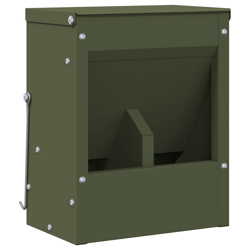 Kaninfeeder Oliven grøn 20 x 12,5 x 25 cm Koldvalset Stål