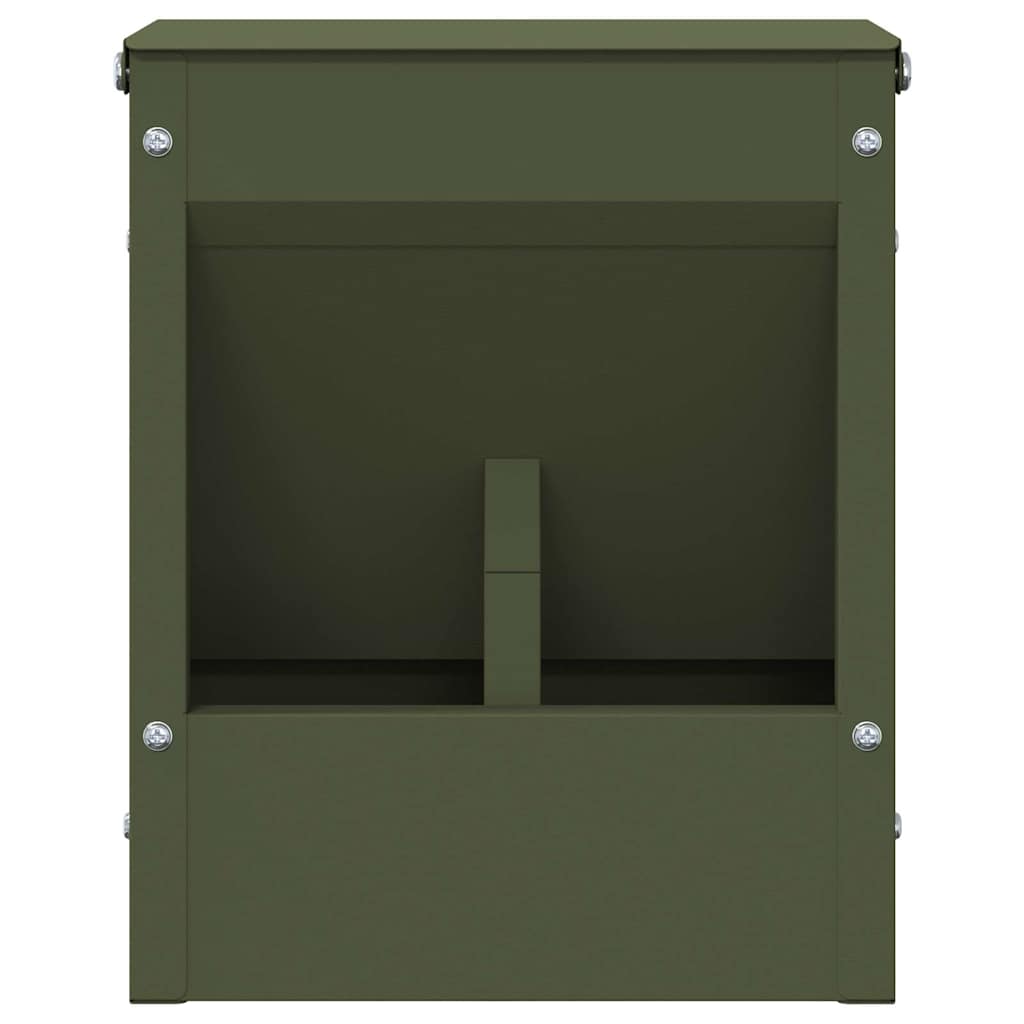 Kaninfeeder Oliven grøn 20 x 12,5 x 25 cm Koldvalset Stål