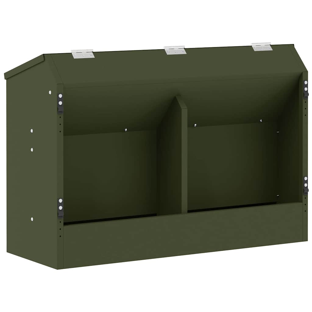 Kaninfeeder Oliven grøn 64,5 x 25,5 x 45,5 cm Koldvalset Stål