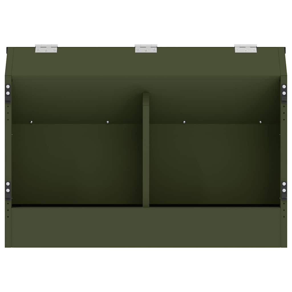 Kaninfeeder Oliven grøn 64,5 x 25,5 x 45,5 cm Koldvalset Stål