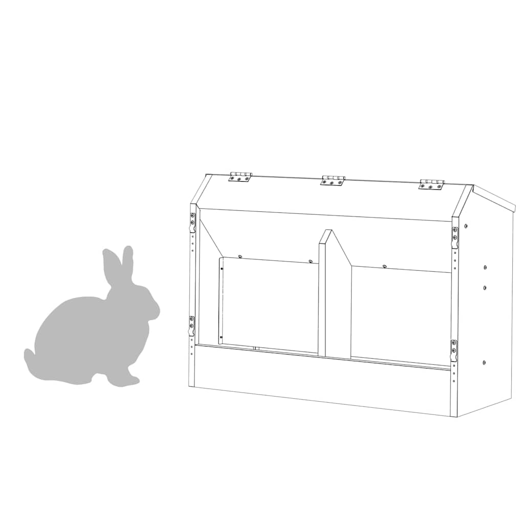 Kaninfeeder Oliven grøn 64,5 x 25,5 x 45,5 cm Koldvalset Stål