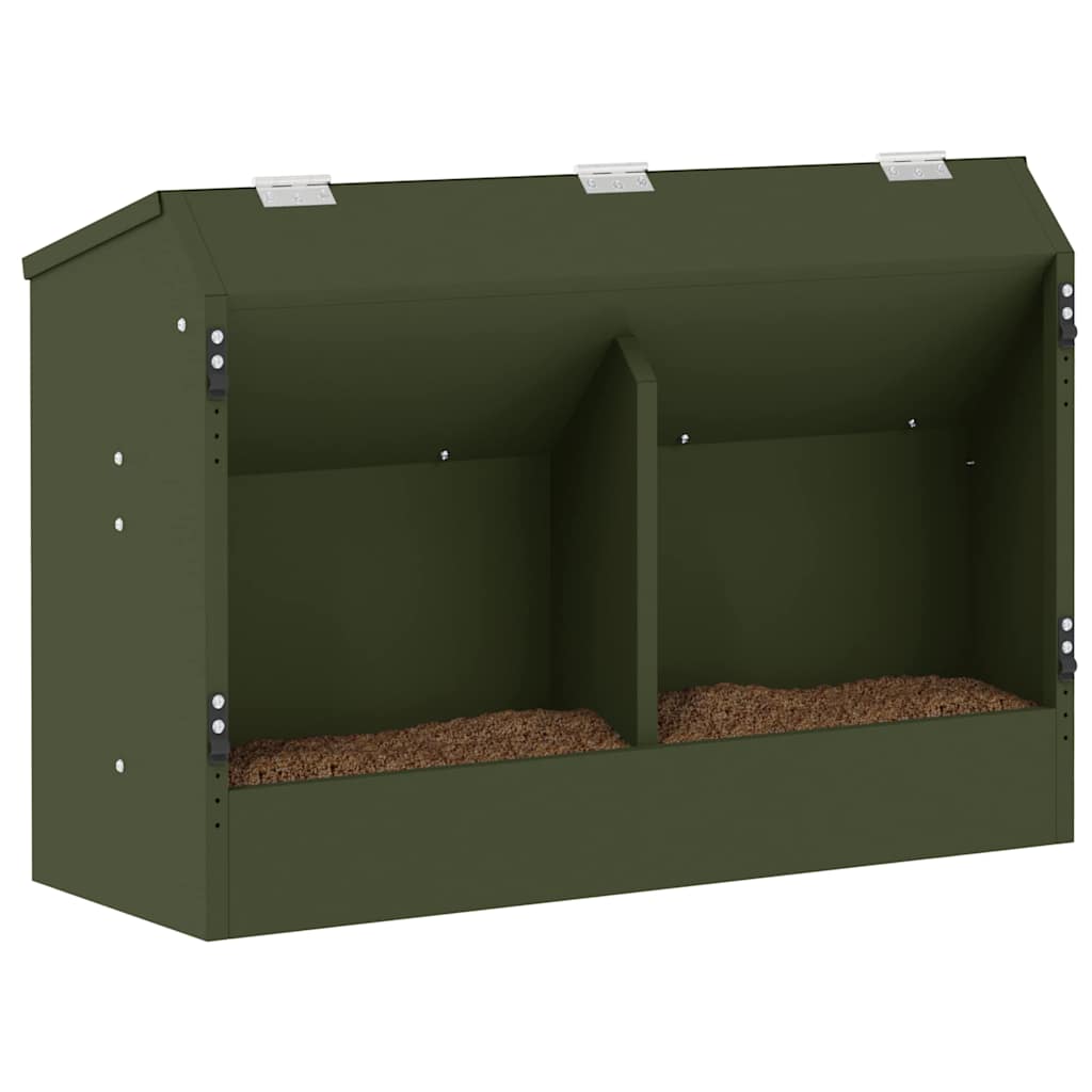 Kaninfeeder Oliven grøn 64,5 x 25,5 x 45,5 cm Koldvalset Stål