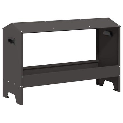 Kyllingefodertrug Sort 81 x 32 x 53,5 cm Koldvalset Stål