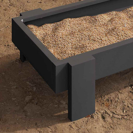 Kyllingefodertrug Sort 80 x 28 x 13.5 cm Koldvalset Stål