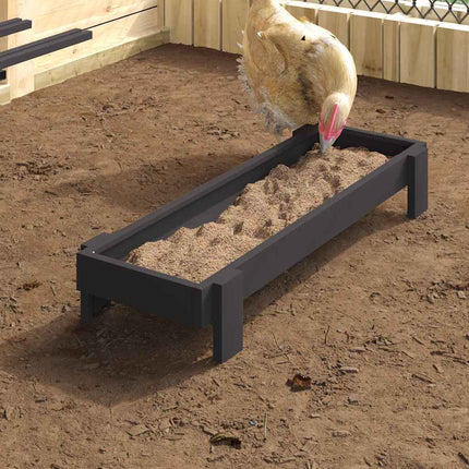 Kyllingefodertrug Sort 80 x 28 x 13.5 cm Koldvalset Stål