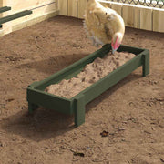 Kyllingefodertrug Oliven grøn 80 x 28 x 13.5 cm Koldvalset Stål
