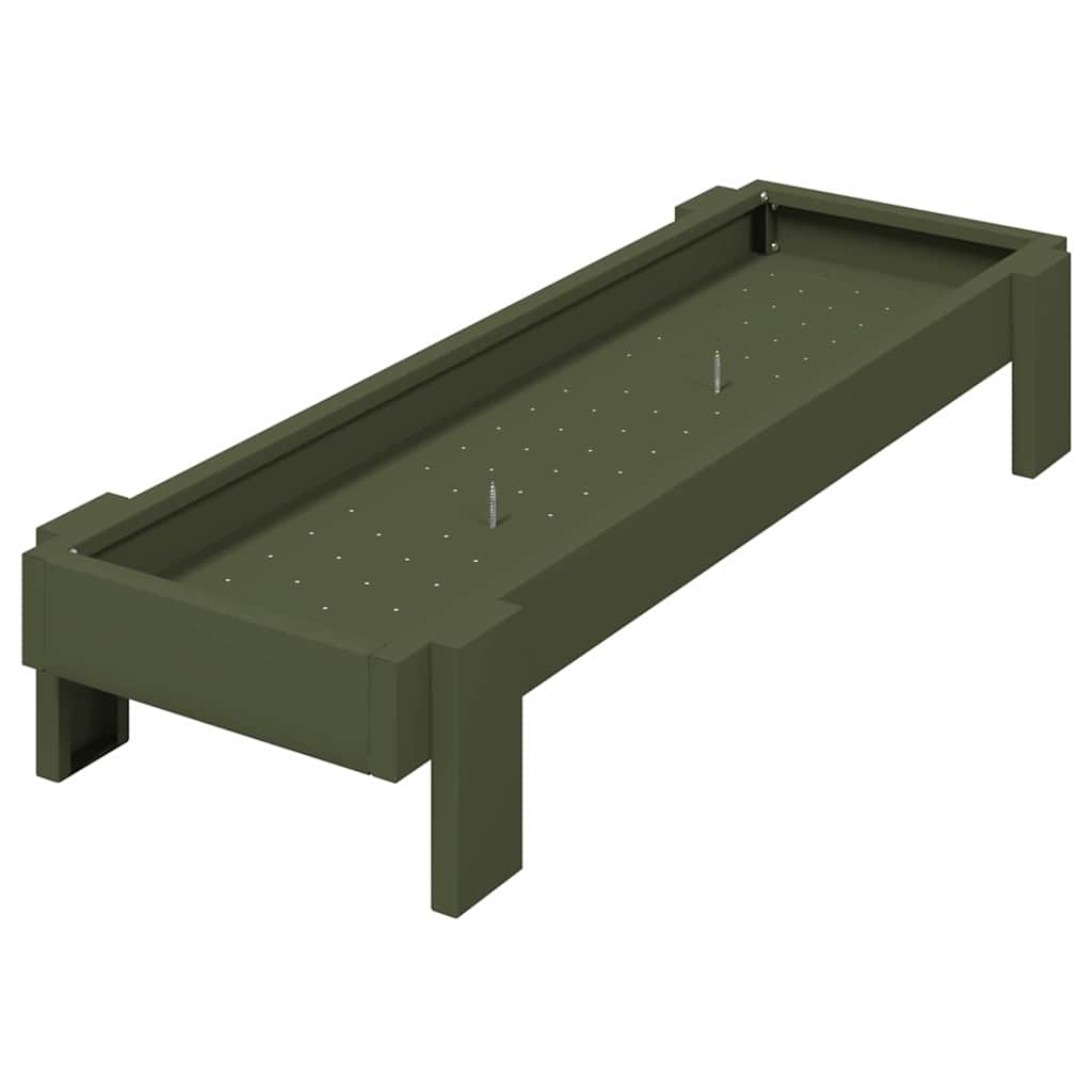 Kyllingefodertrug Oliven grøn 80 x 28 x 13.5 cm Koldvalset Stål