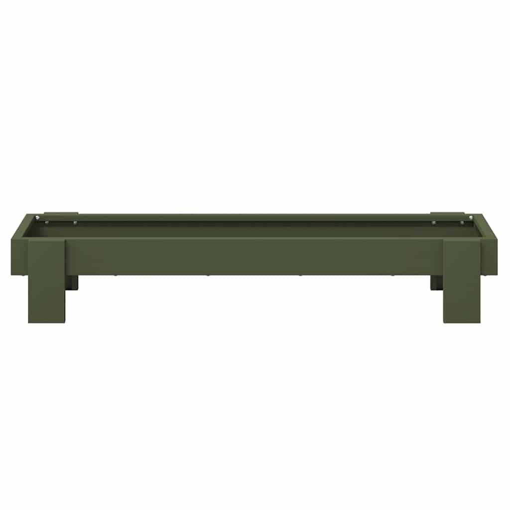 Kyllingefodertrug Oliven grøn 80 x 28 x 13.5 cm Koldvalset Stål