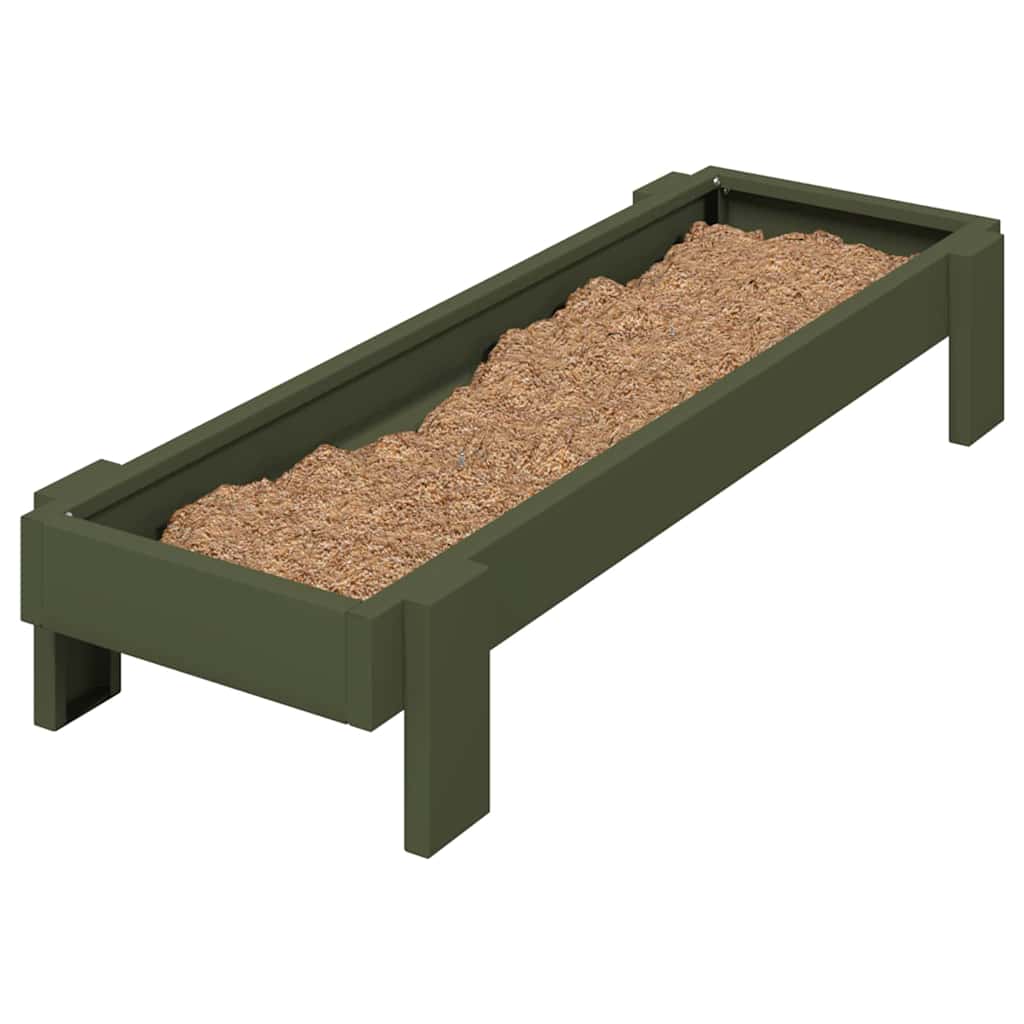 Kyllingefodertrug Oliven grøn 80 x 28 x 13.5 cm Koldvalset Stål