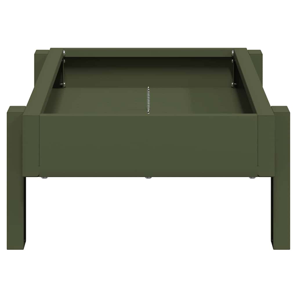 Kyllingefodertrug Oliven grøn 80 x 28 x 13.5 cm Koldvalset Stål
