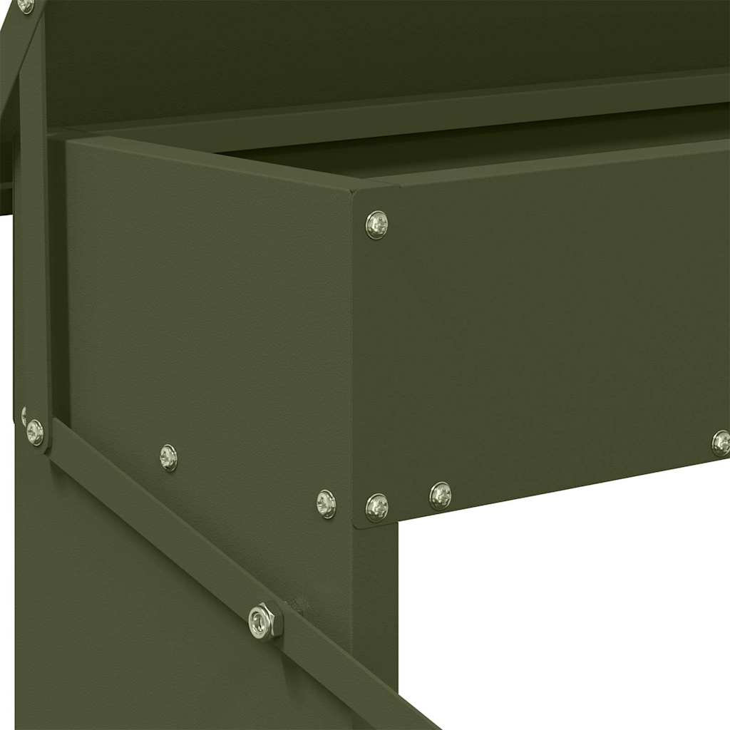 Kylling treadle feeder Oliven grøn 48,5 x 39,5 x 19 cm