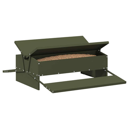 Kylling treadle feeder Oliven grøn 75 x 53 x 20,5 cm