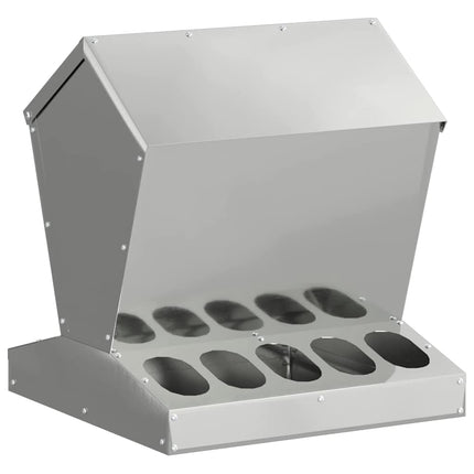 Hønsefoder Sølv 40 x 40 x 45 cm Galvaniseret stål