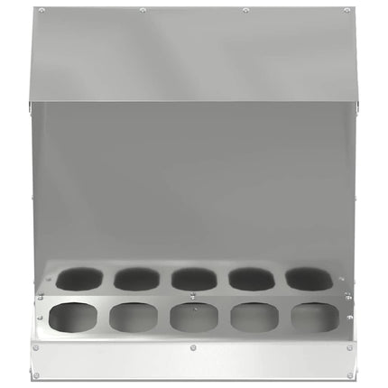 Hønsefoder Sølv 40 x 40 x 45 cm Galvaniseret stål
