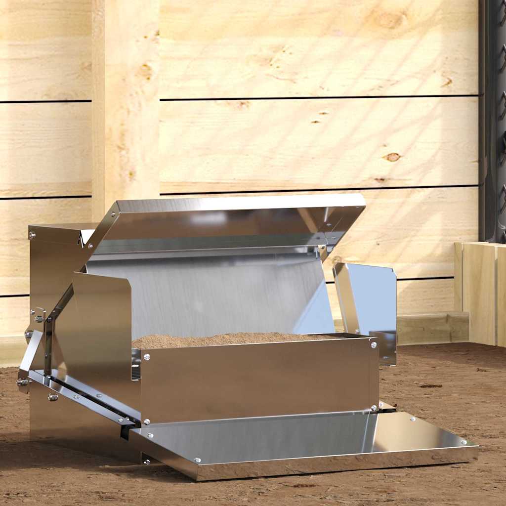 Kylling treadle feeder Sølv 50 x 40 x 29 cm Galvaniseret stål