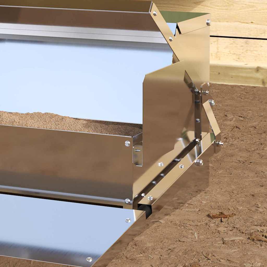 Kylling treadle feeder Sølv 50 x 40 x 29 cm Galvaniseret stål