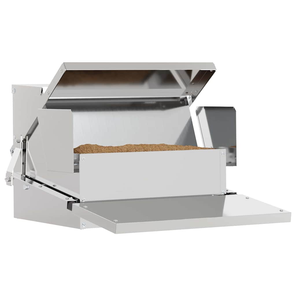 Kylling treadle feeder Sølv 50 x 40 x 29 cm Galvaniseret stål