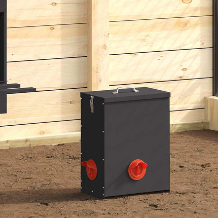 Hønsefoder 2 pcs Sort 32,5 x 20,5 x 43 cm Koldvalset Stål
