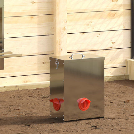 Hønsefoder 2 pcs Sølv 32,5 x 20,5 x 43 cm Galvaniseret stål